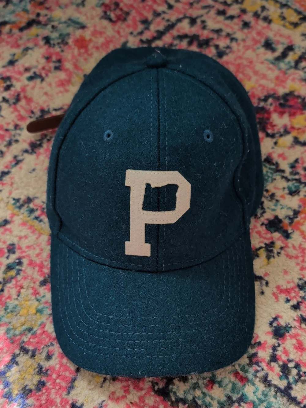 Women's Navy Baseball Cap with Beige 'P' Patch
